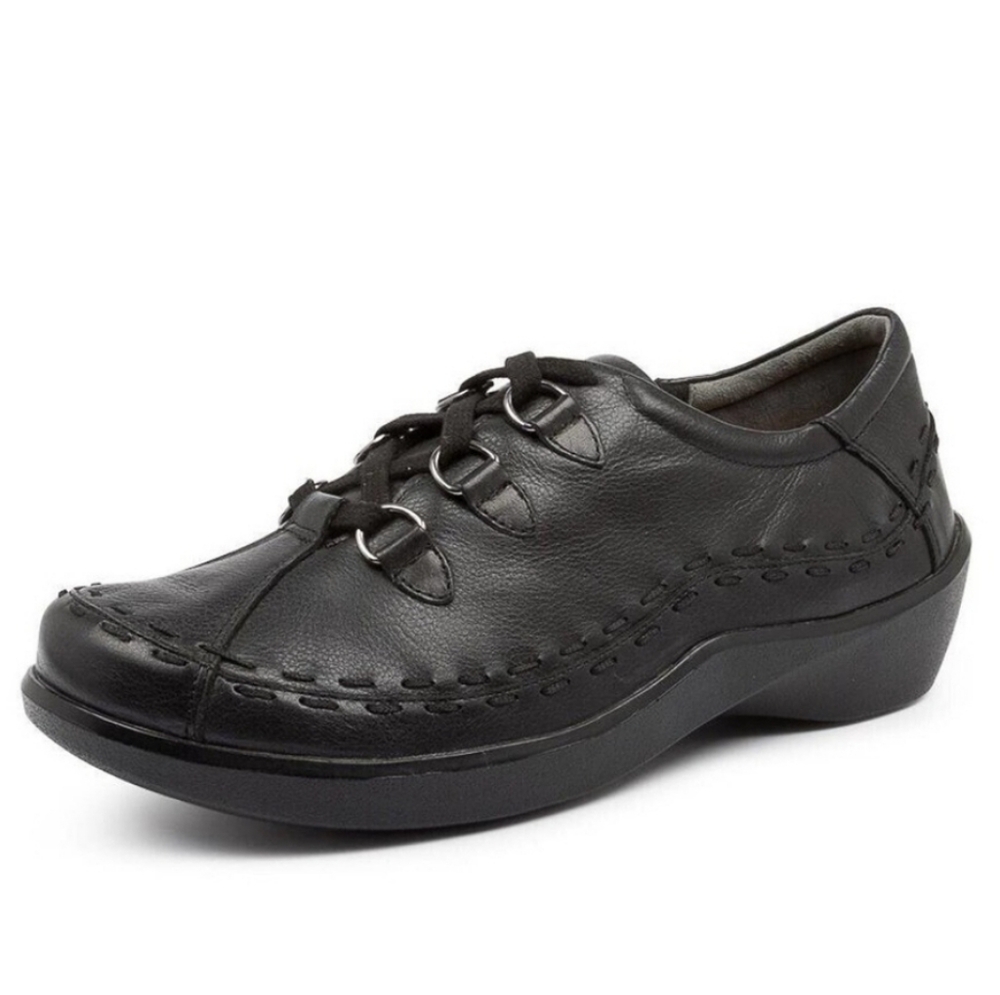 Ziera "Allsorts" Super Support Black Leather Sneaker Shoes | Women's Size 39.5